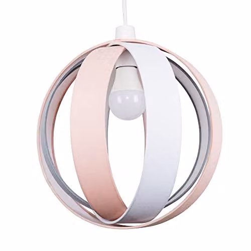 MiniSun Modern Pink Fabric Cocoon Style Sphere Ceiling Light Shade, Shade Width: 29 cm – 1