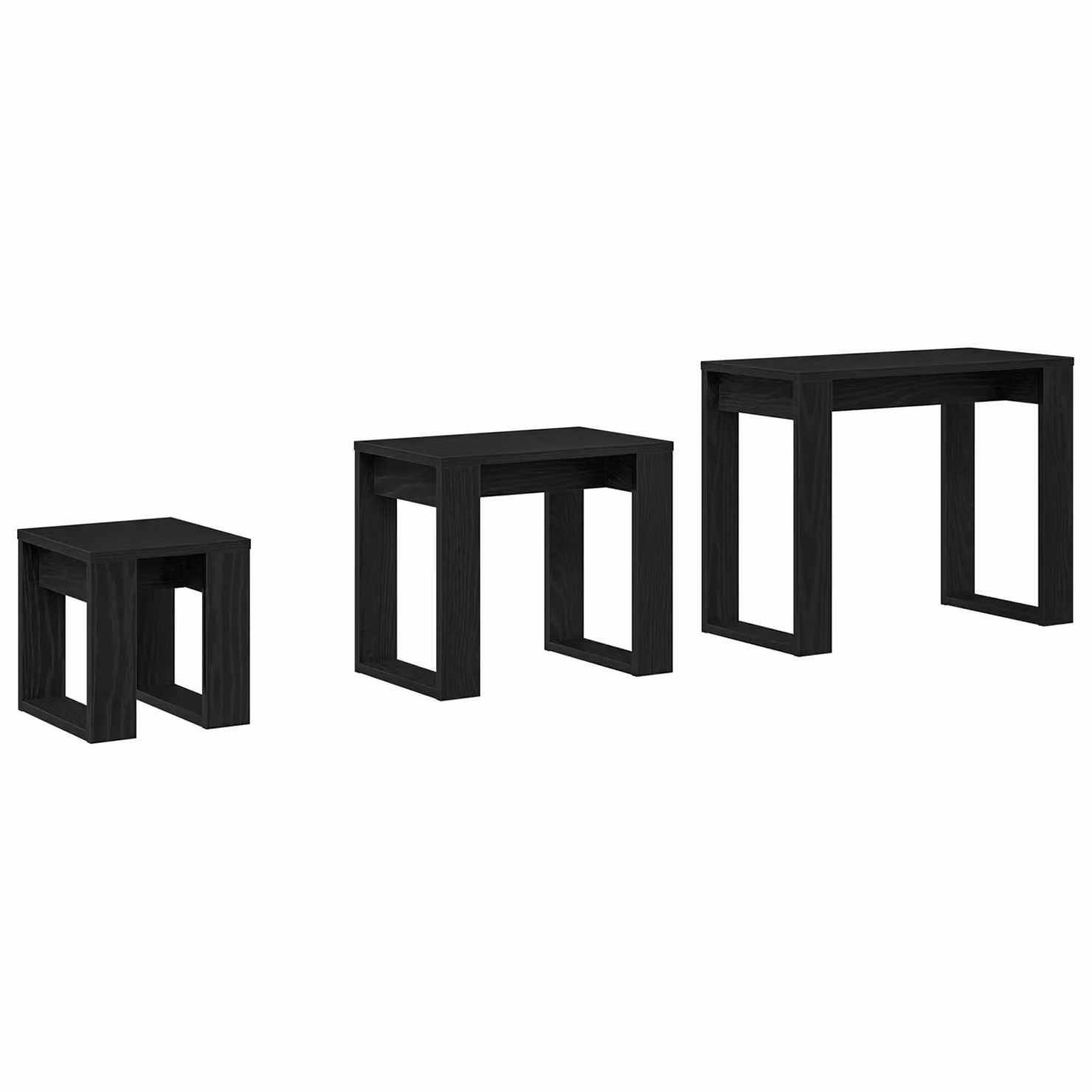 Berkfield Home 3-Piece Nesting Tables in Black Oak – 5