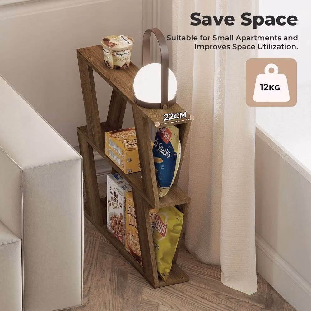 Kelvenix Slim Side Table in Dark Brown, W/D/H: 22 x 22 x 56 cm – 3