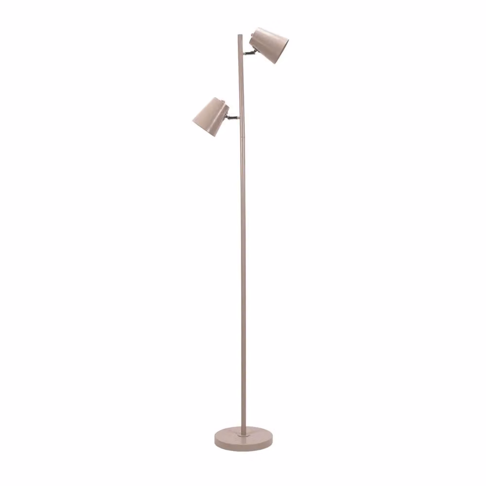 ValueLights Bibi 2 Way Adjustable Metal Floor Lamp in Natural Nude – 2