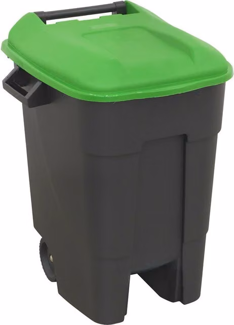 Loops 100 Litre Capacity Wheelie Bin with Flip Lid in Green – 1