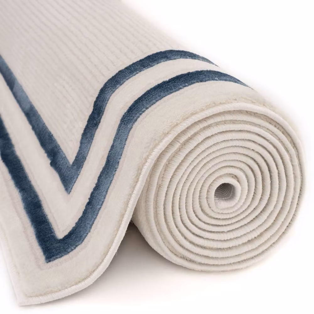 THE RUGS Carmel Bordered Area Rug, Ivory and Navy, W: 240 cm, L: 340 cm – 3