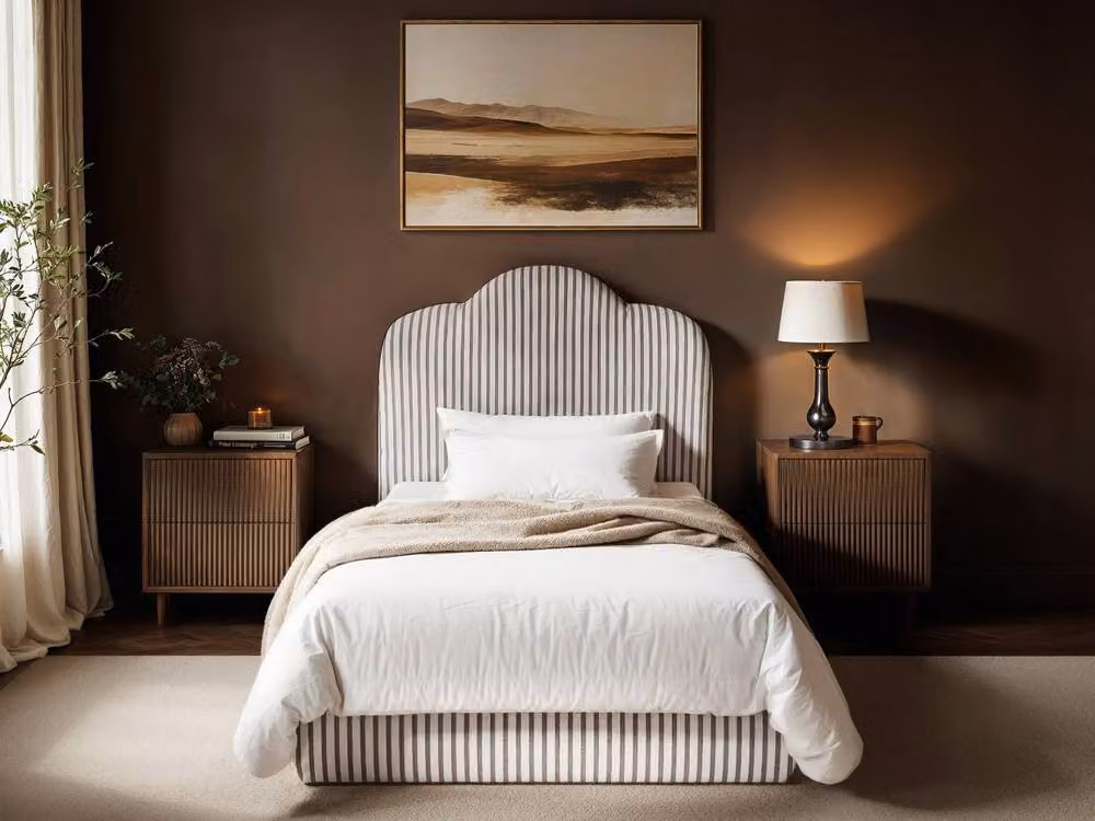 Solace+Co Skylynn Cloud Upholstered Ottoman Bed, Brown, Beige and White, W/D/H: 90 x 200 x 111 x 110 cm – 2