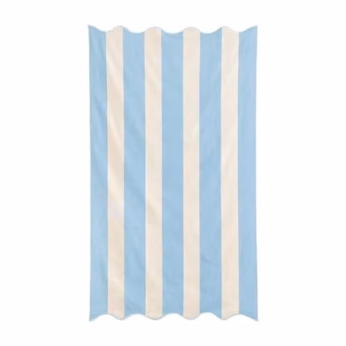 Allure Bath Fashions Extra Large Striped Scalloped Beach Towel in Ice Blue, 100% Cotton, W/D/H: 90 x 170 cm