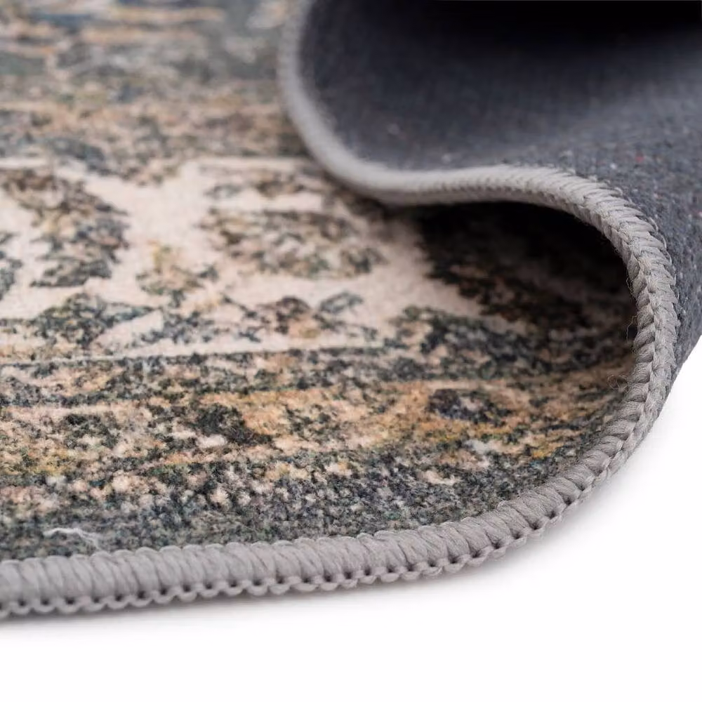 Kukoon Olive Green Distressed Soft Pile Area Rug for Living Room or Bedroom, W: 200 cm, L: 290 cm – 4