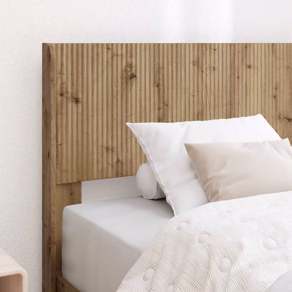 Berkfield Home Artisan Oak Bed Frame with Storage, Headboard and Side Compartments, Brown, W/D/H: 90 x 200 cm – 3