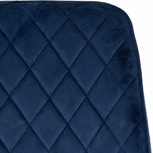 Seconique Marlow Dining Set with Avery Chairs in Black Marble Effect and Blue – 5