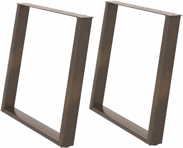 Berkfield Home vidXL U-Shaped Dining Table Legs, 2 Pieces, Brown Steel, H: 72.5 cm, W: 80 cm