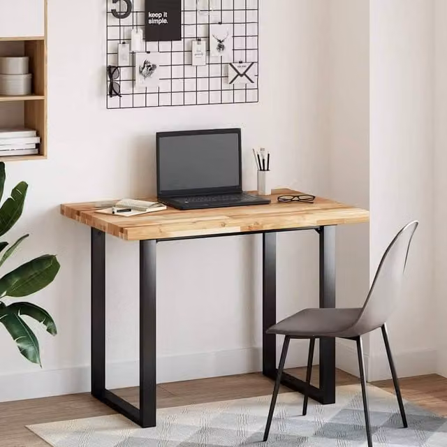 Berkfield Home Solid Wood Acacia Desk Top in Brown, W: 100 cm, D: 70 cm, H: 4 cm – 1