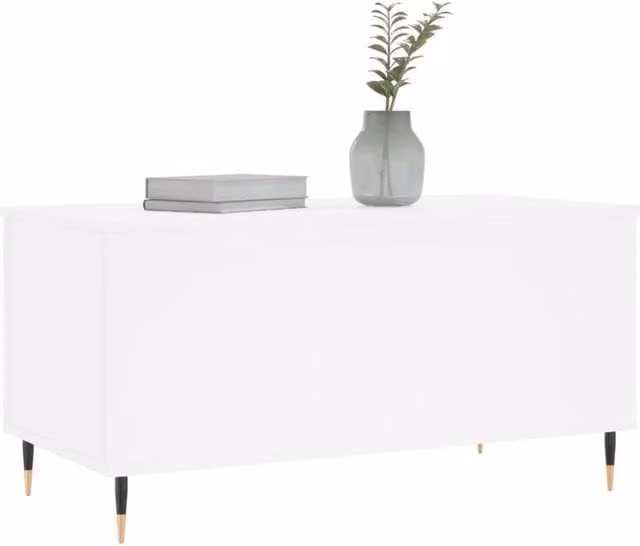 Berkfield Home Modern Rectangular Coffee Table in White with Lift Mechanism, W/D/H: 90 x 44.5 x 45 cm