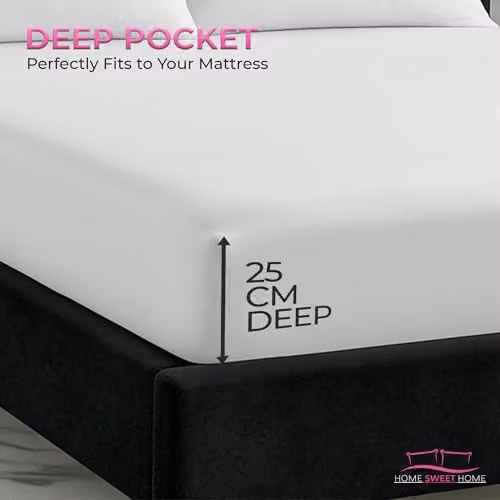 Snug City White Microfibre Soft Touch Fitted Sheet, Small Double, 25cm Skirt – 4
