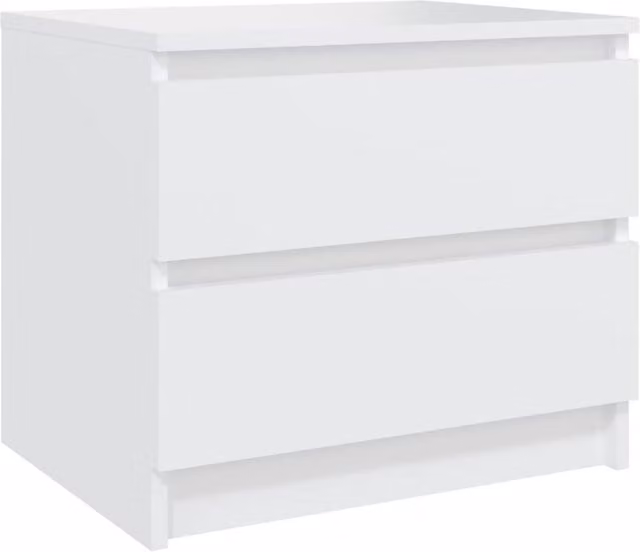 Berkfield Home Bed Cabinet in White, W/D/H: 50 x 39 x 43.5 cm
