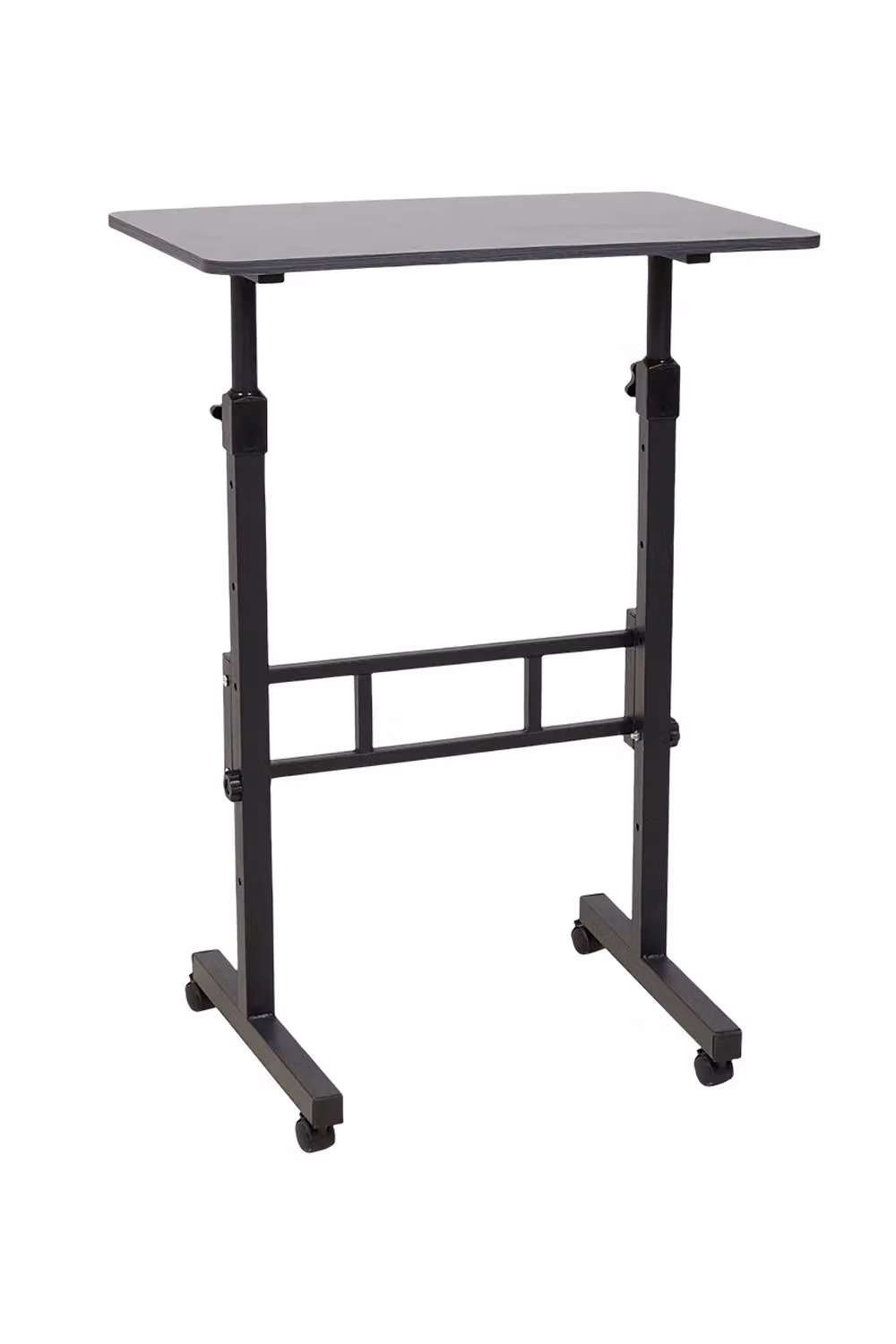 Living and Home Height Adjustable Mobile Laptop Desk with Wheels in Black – 3