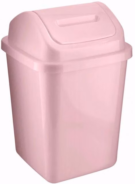 Kelvenix Pink 5L Swing Top Plastic Bathroom Bin