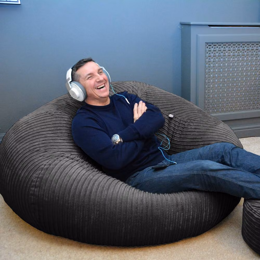 rucomfy Goliath Jumbo Cord Giant Indoor Bean Bag Chair for Adults in Grey – 2