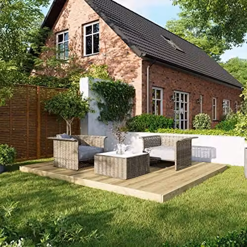 Powersheds Premium Wooden Decking Kit in Brown and Beige Timber Wood