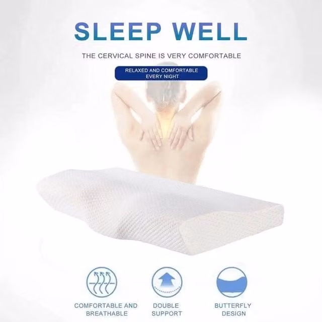 NESTLUNE White Memory Foam Cervical Wedge Pillow for Babies, Cot Size