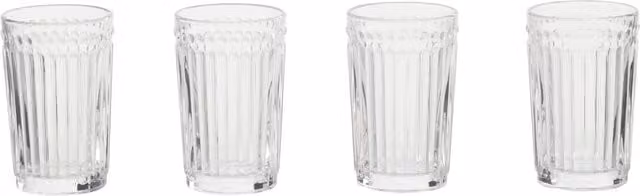 Orsina Set of Four Geometric Transparent Glass Tumblers