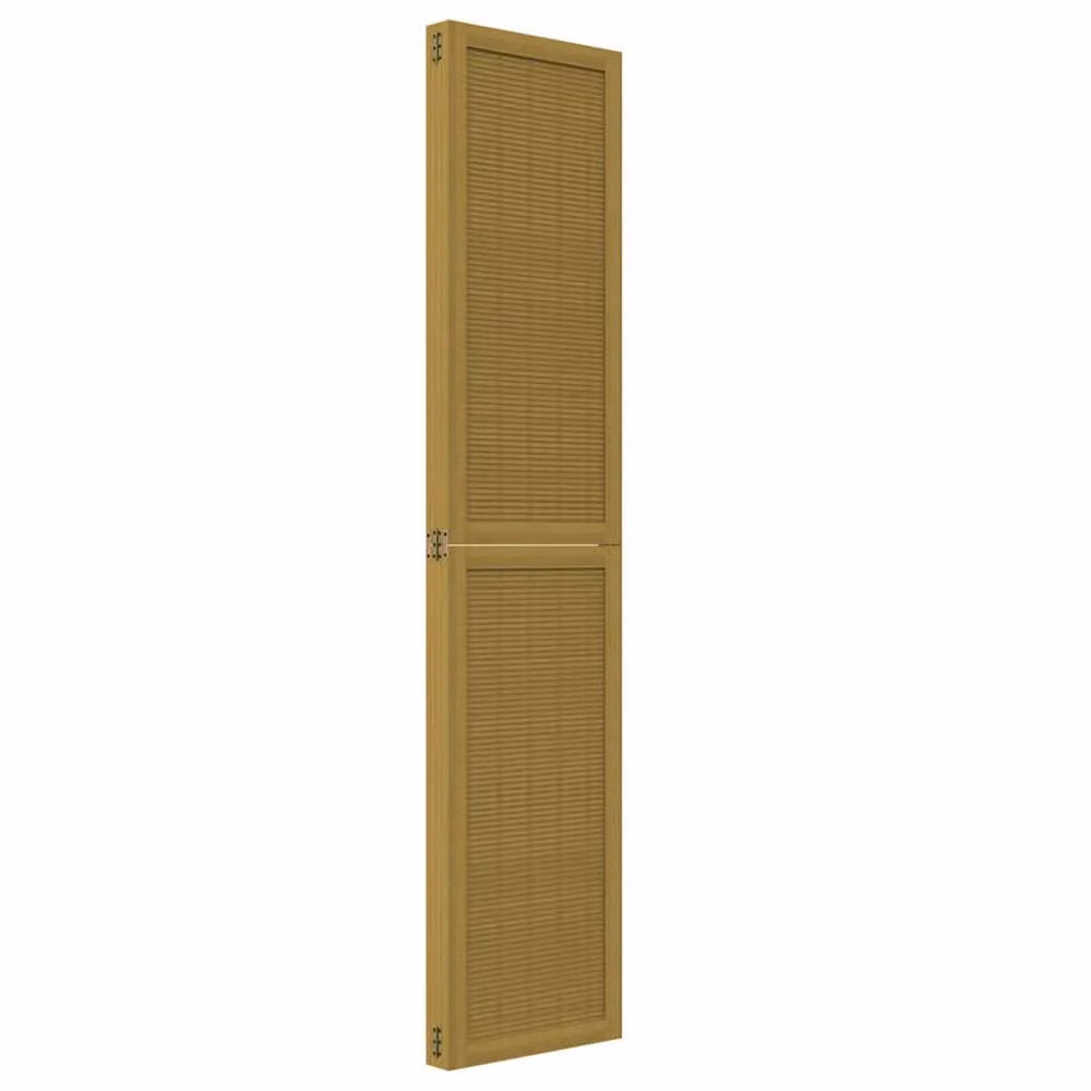 Berkfield Home 4-Panel Room Divider in Brown Solid Paulownia Wood, H 180 cm x W 140 cm – 2