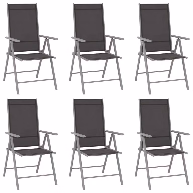 Berkfield Home 7 Piece Aluminium Garden Dining Set in Silver and Black