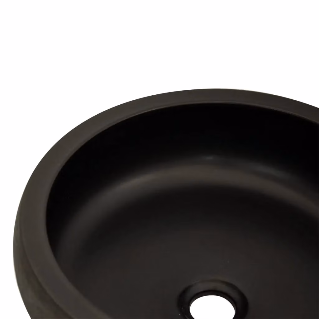 Berkfield Home Round Ceramic Countertop Basin in Black and Brown, Diameter: 41 cm, Height: 14 cm – 4