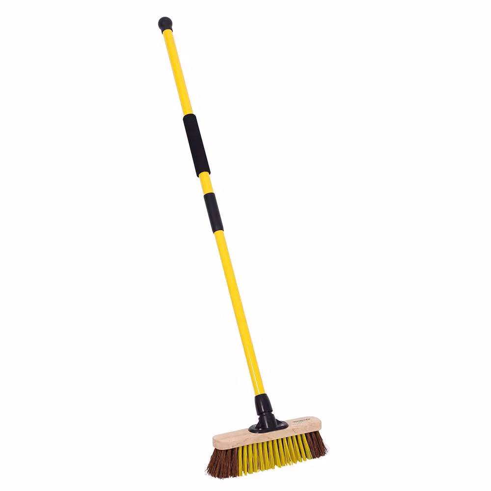 Charles Bentley Bulldozer Pro Heavy Duty 11 inch Dual Fill Broom with Telescopic Handle in Yellow – 2