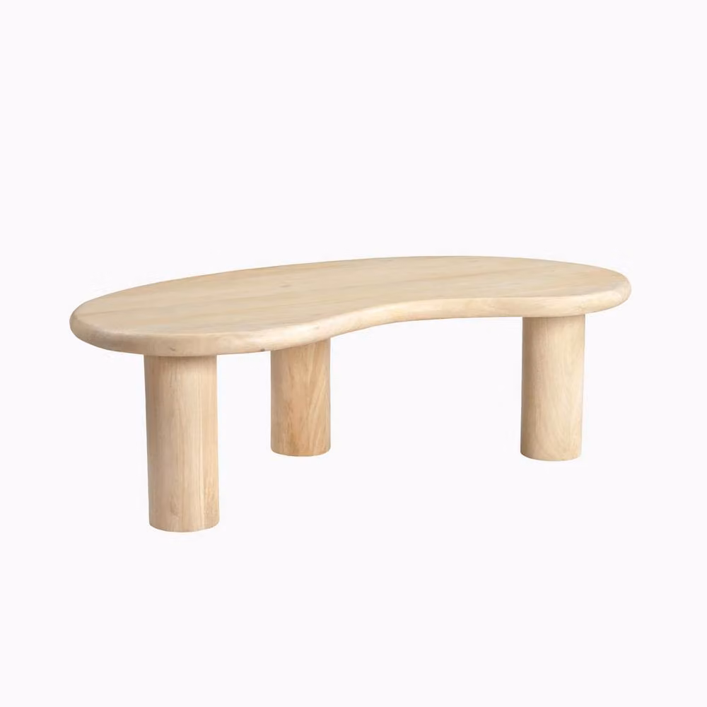 FurnitureboxUK Elda Round Oak and Mango Wood Coffee Table in White and Brown – 2