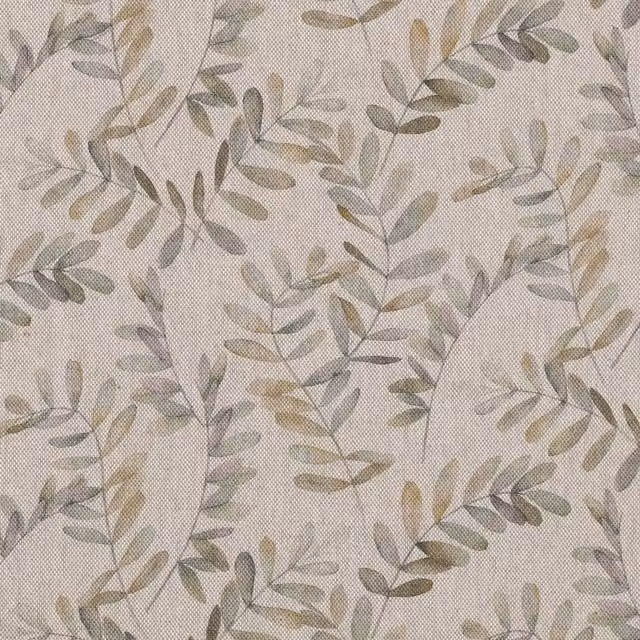 Ante Decor Lamina Floral Cotton Fabric in Sienna, Yellow and Beige