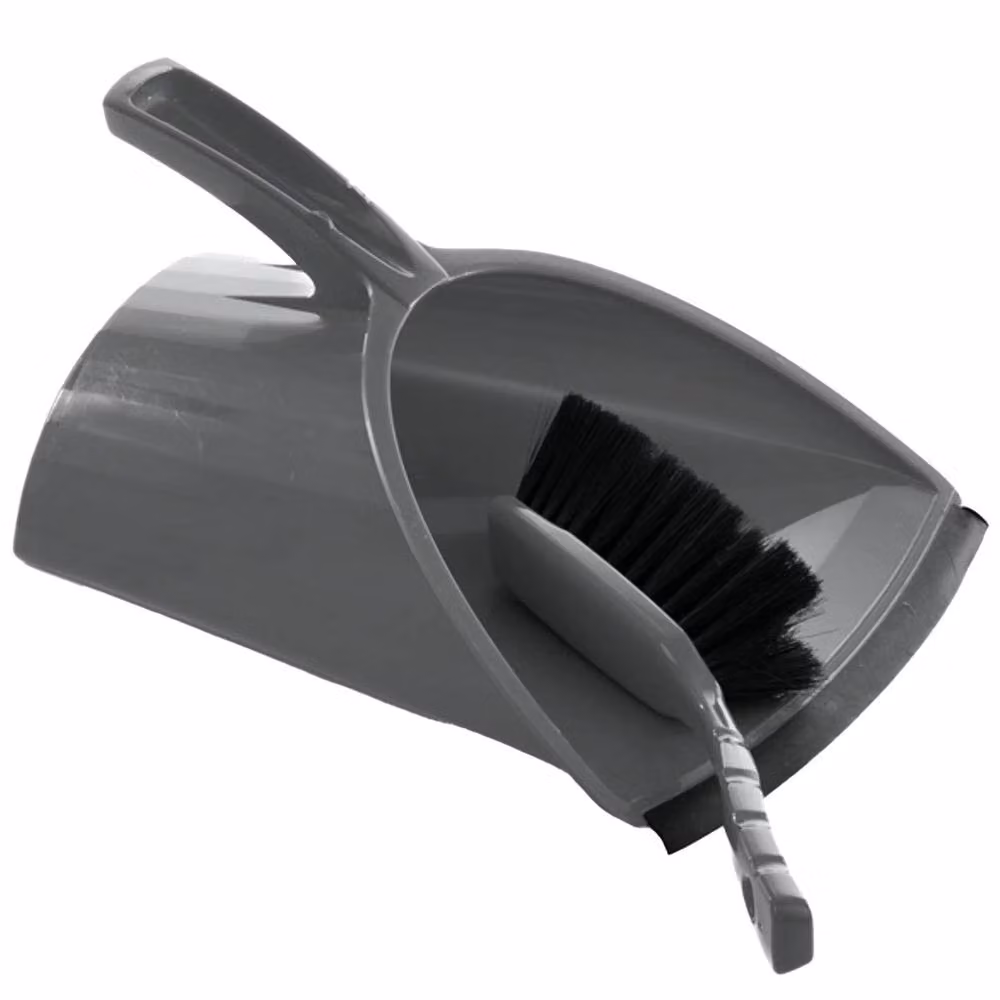 Buffalo Heavy Duty Plastic Dustpan and Brush Set in Grey and Multicolour – 2