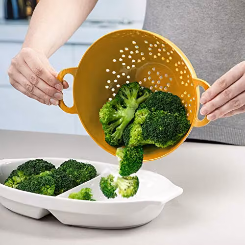 Zeal Melamine Colander with Handles and Feet, Yellow, Diameter: 20 cm – 3