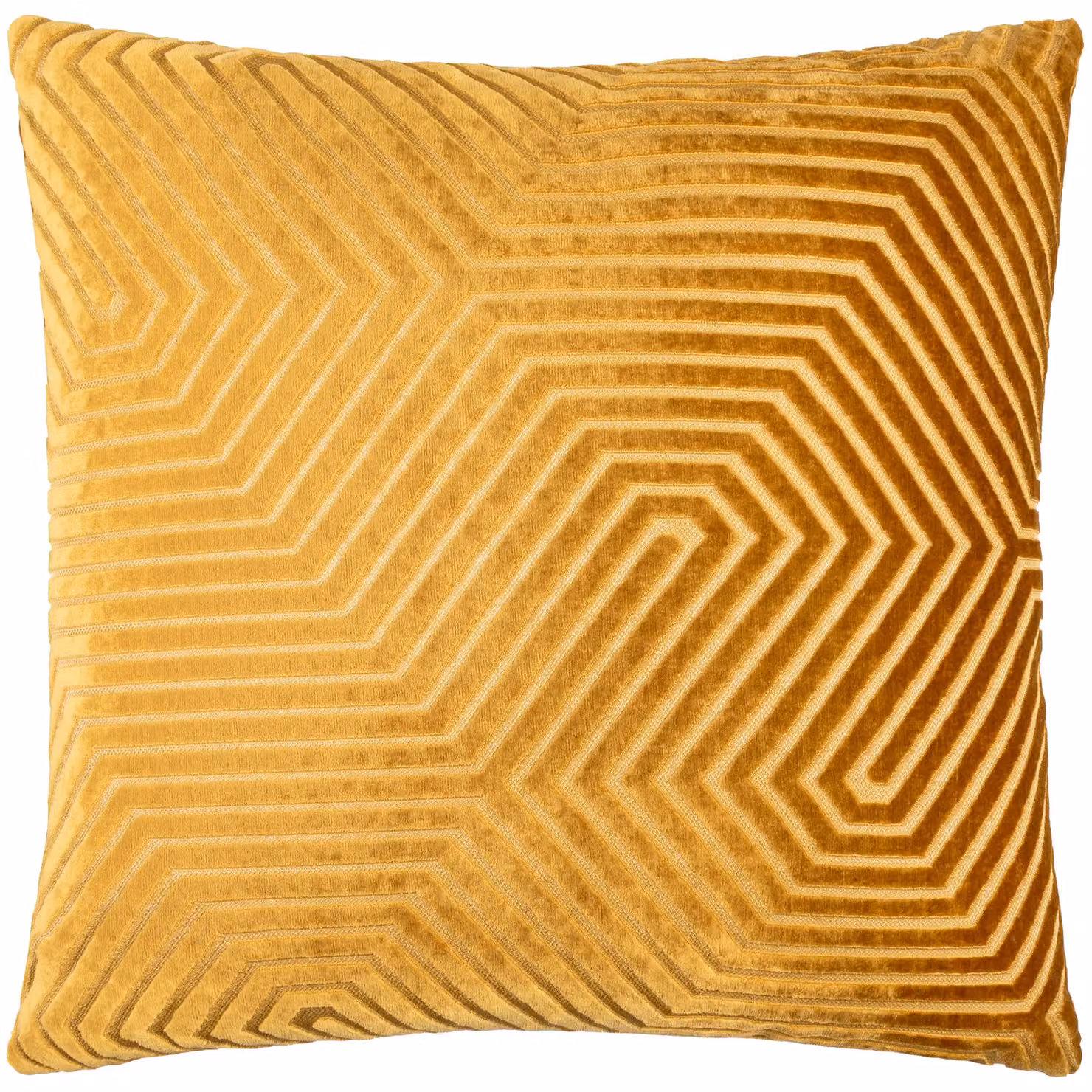 Paoletti Evoke Gold Velvet Square Cushion with Polyester Filling, 55 x 55 cm – 2
