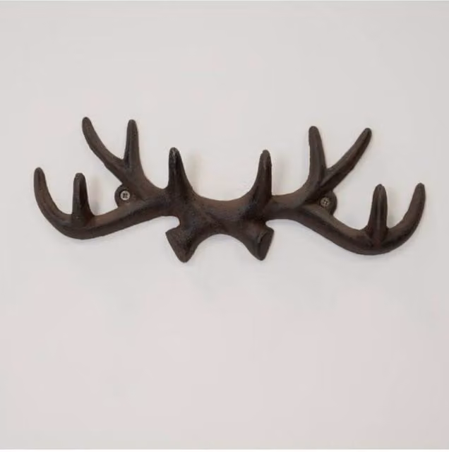KDMD Cast Iron Antler Coat Hook in Brown