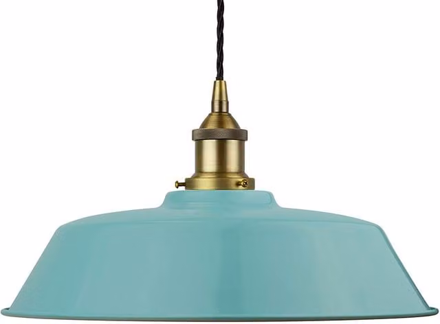 SE Home Chancery Blue Dome Pendant Light with Matt Antique Brass Metal Finish