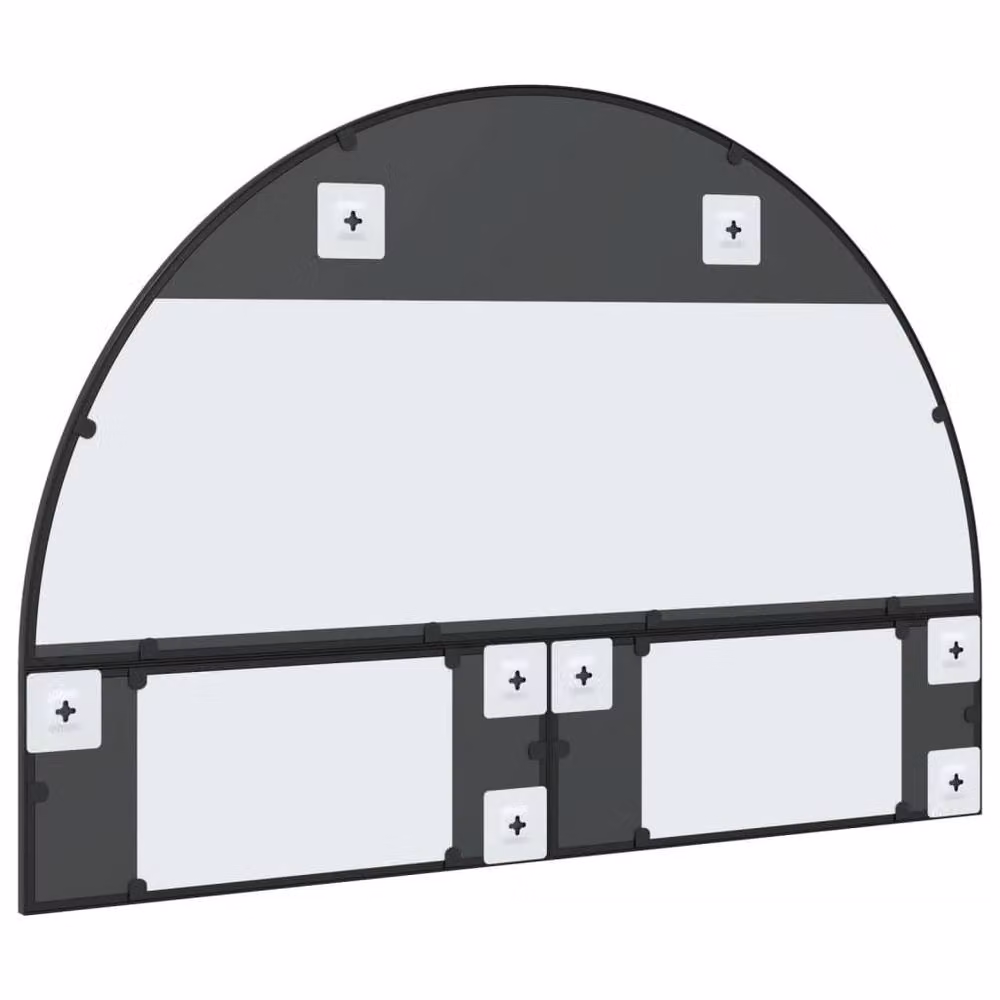 Berkfield Home Minimalist Black Metal and Glass Wall Mirror W: 100 cm, H: 70 cm – 3