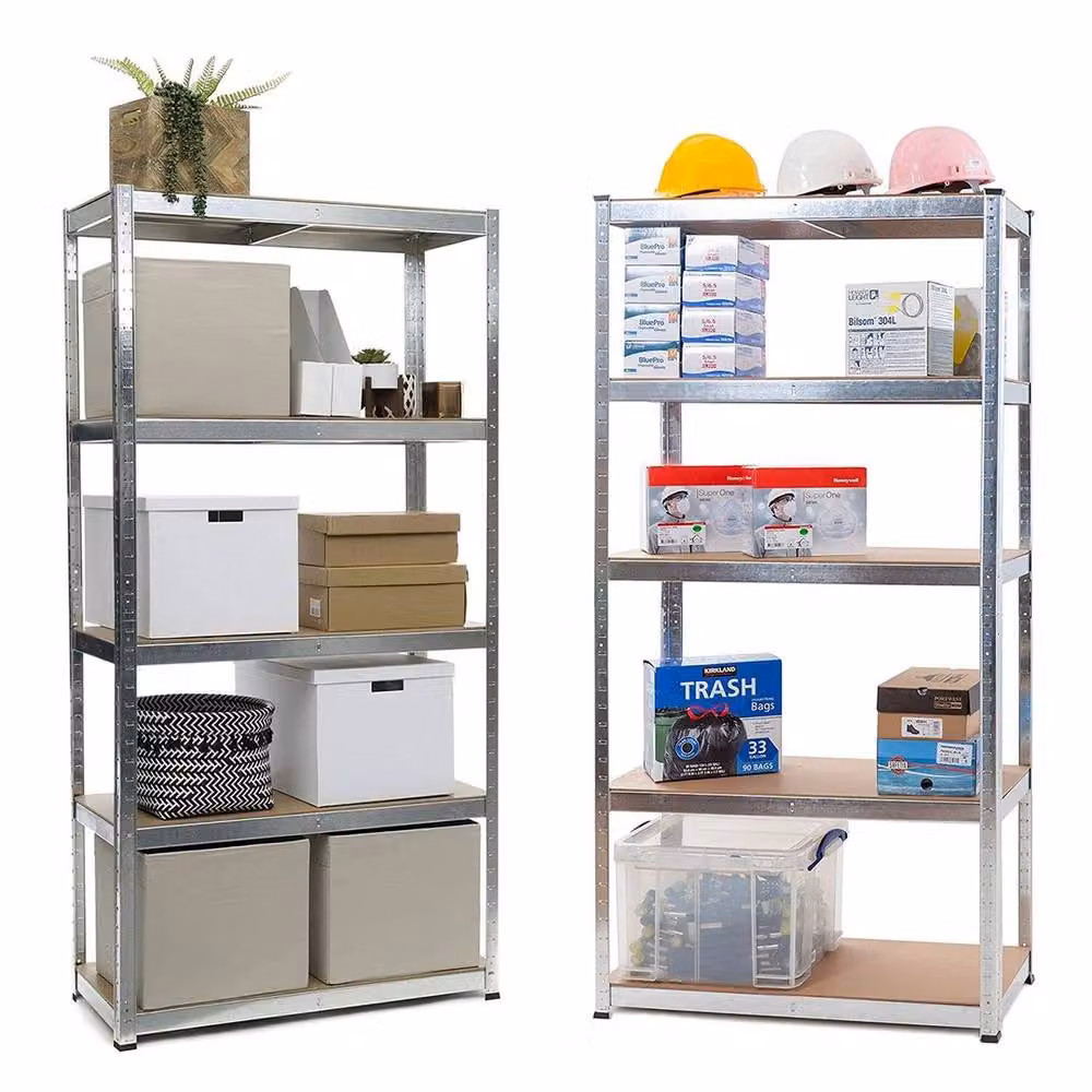 SPETLEK Heavy Duty Garage Shelving with 2 Adjustable Metal and MDF Racking Shelves in Silver, H 180.0 x W 90.0 cm – 2