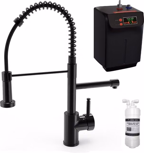 BWT Kitchflow Three in One Instant Boiling and Filtered Water Kitchen Tap with Tank, Matt Black