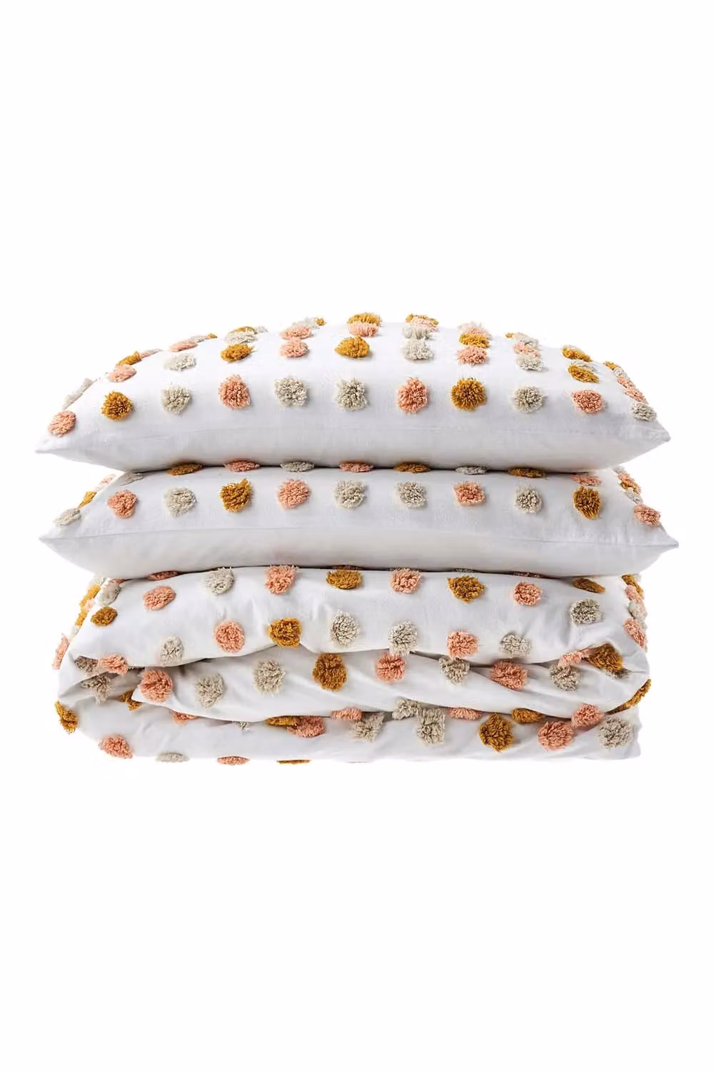 Linen House Haze Cotton Dotted Duvet Cover Set in Pink and Sand, 180 x 200 cm – 3