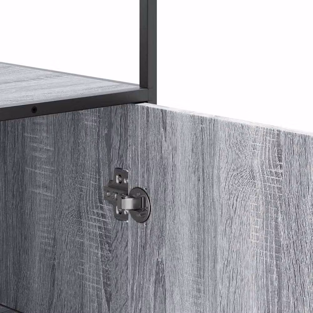 Berkfield Home Grey Sonoma Highboard in Engineered Wood and Metal, W: 68 cm, D: 35 cm, H: 139 cm – 3