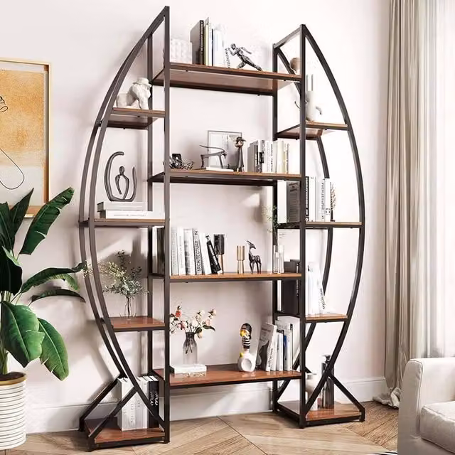 EONLION 8 Tier Industrial Metal Plant Stand Shelves in Brown, Height: 100 cm – 1