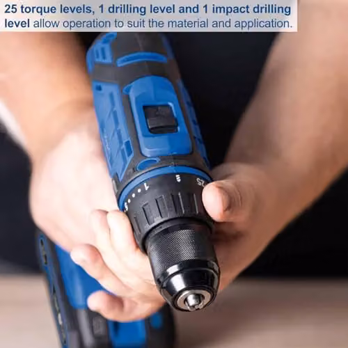 Scheppach C-DTB74/1-X IXES 20V Cordless Drill Starter Kit with 74-Piece Set and 2.0Ah Battery, Blue – 2