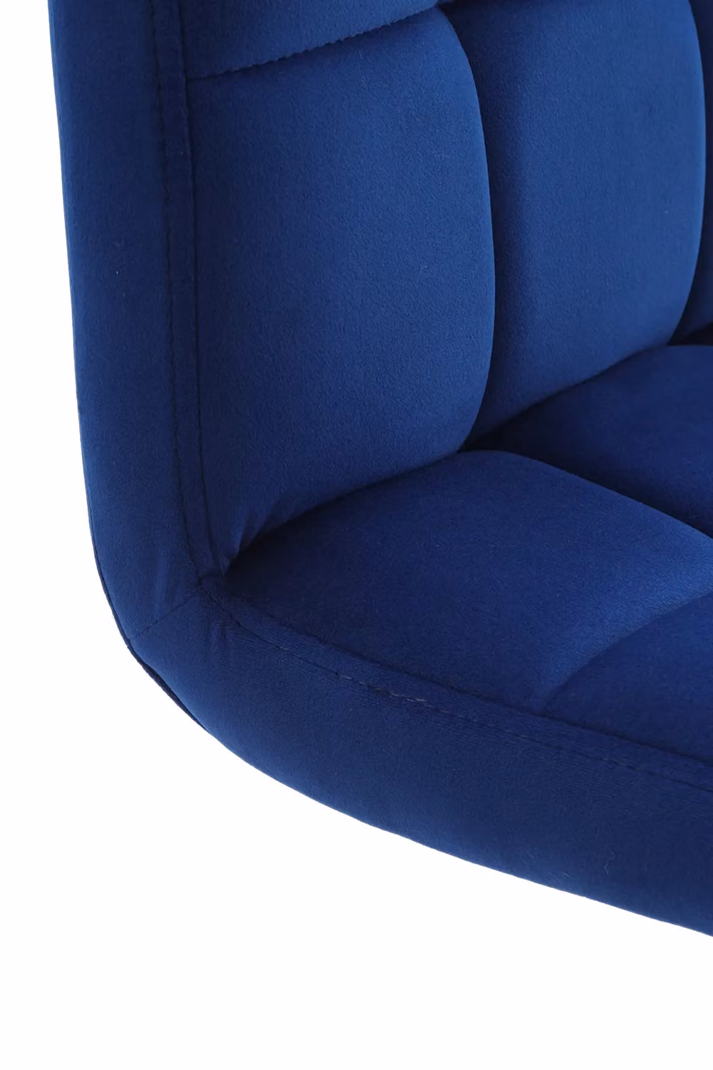Living and Home Set of 2 Blue Velvet Upholstered Bar Stools with Low Backrest and Metal Legs – 6