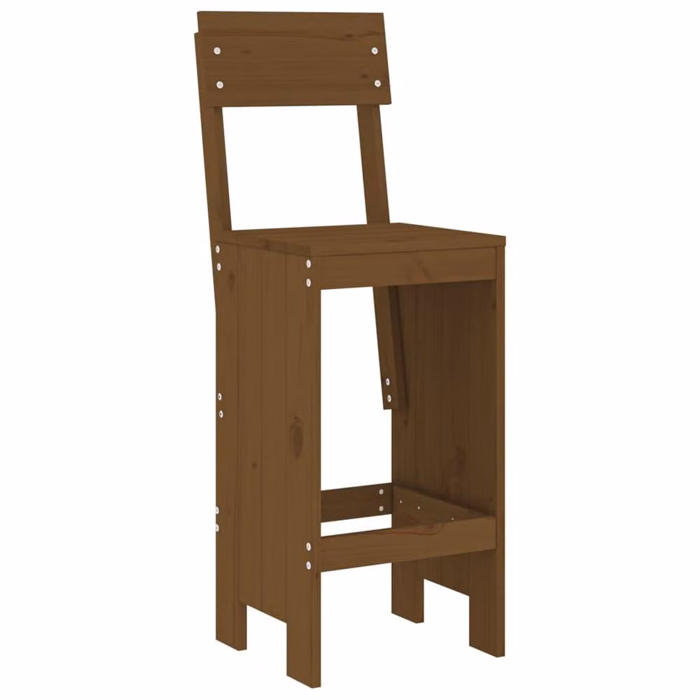 Berkfield Home Beautiful 7 Piece Garden Bar Set in Honey Brown Solid Wood Pine – 4
