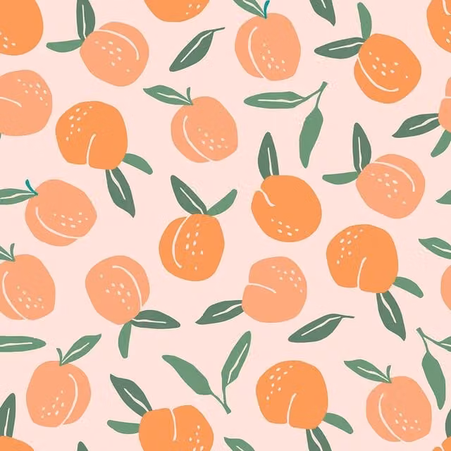 I Love Wallpaper Peaches and Cream Floral Botanical Wallpaper in Green and Orange