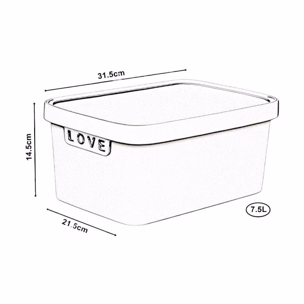 NESTLUNE Grey 7.5L Plastic Storage Box with Lid – 2