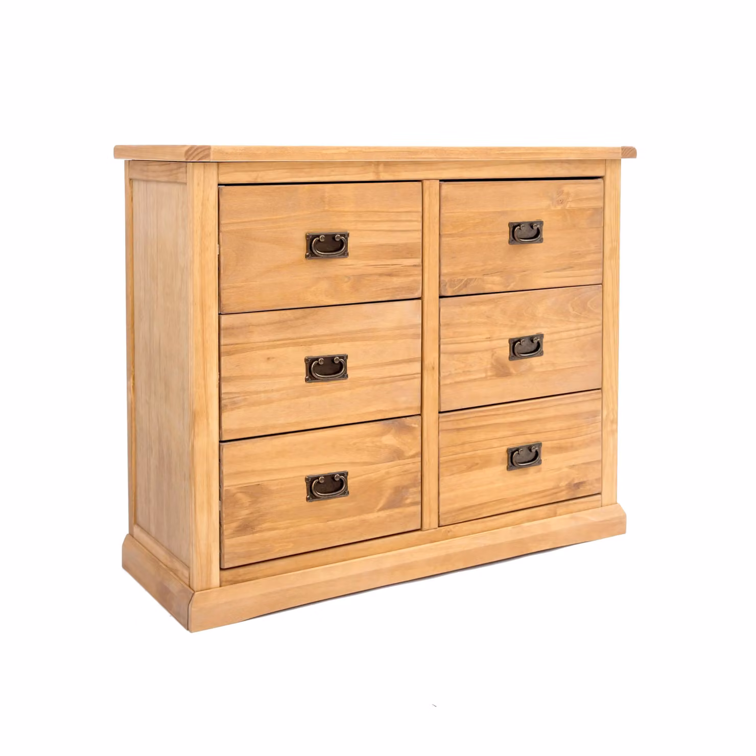 Cabinet Bits Lucca 6 Drawer Chest of Drawers in Brown Pine with Gold Handles – 2