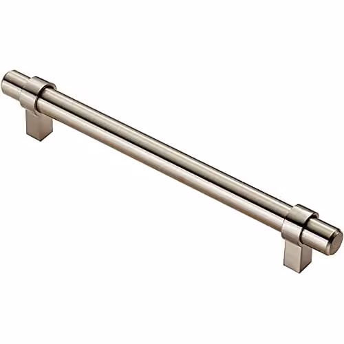 Loops Round T-Bar Cabinet Pull Handle in Brushed Silver, 200 x 14 mm, 160 mm Fixing Centres