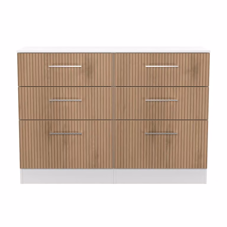 Ready Assembled 2 U Gloucester 6 Drawer Wide Chest in White