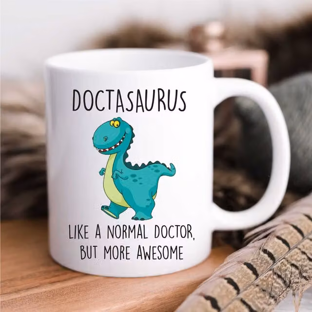 60 Second Makeover Doctasaurus Ceramic Mug in White