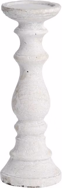 KDMD Medium White Stone Pillar Candle Holder