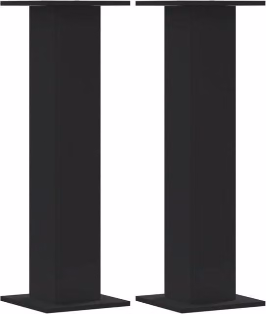 Berkfield Home Set of 2 Black Engineered Wood Plant Stands, W/D/H: 30 x 30 x 95 cm